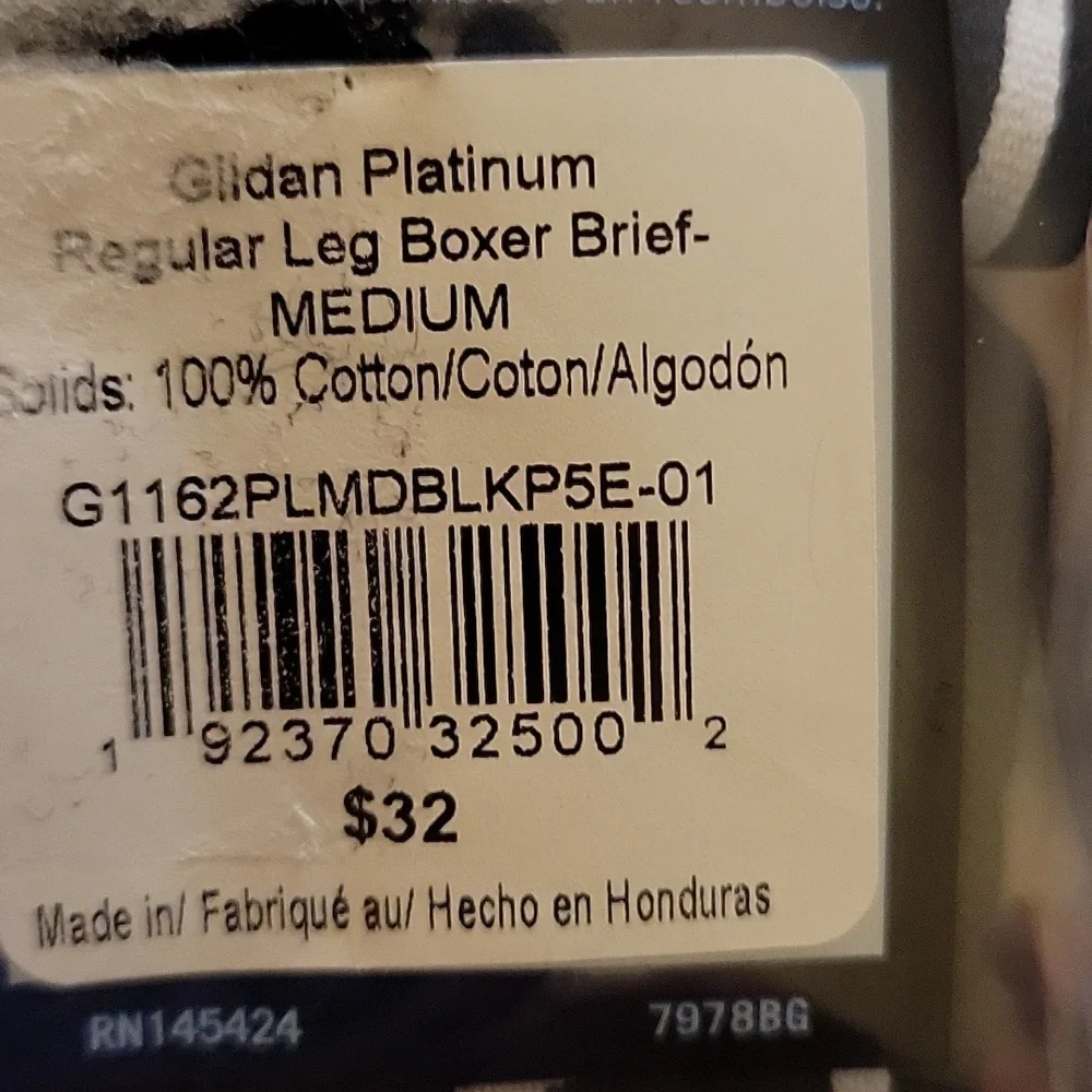 Gildan Men's Boxer Briefs 100% cotton stretch 5 pair multipack Black Medium NEW…
